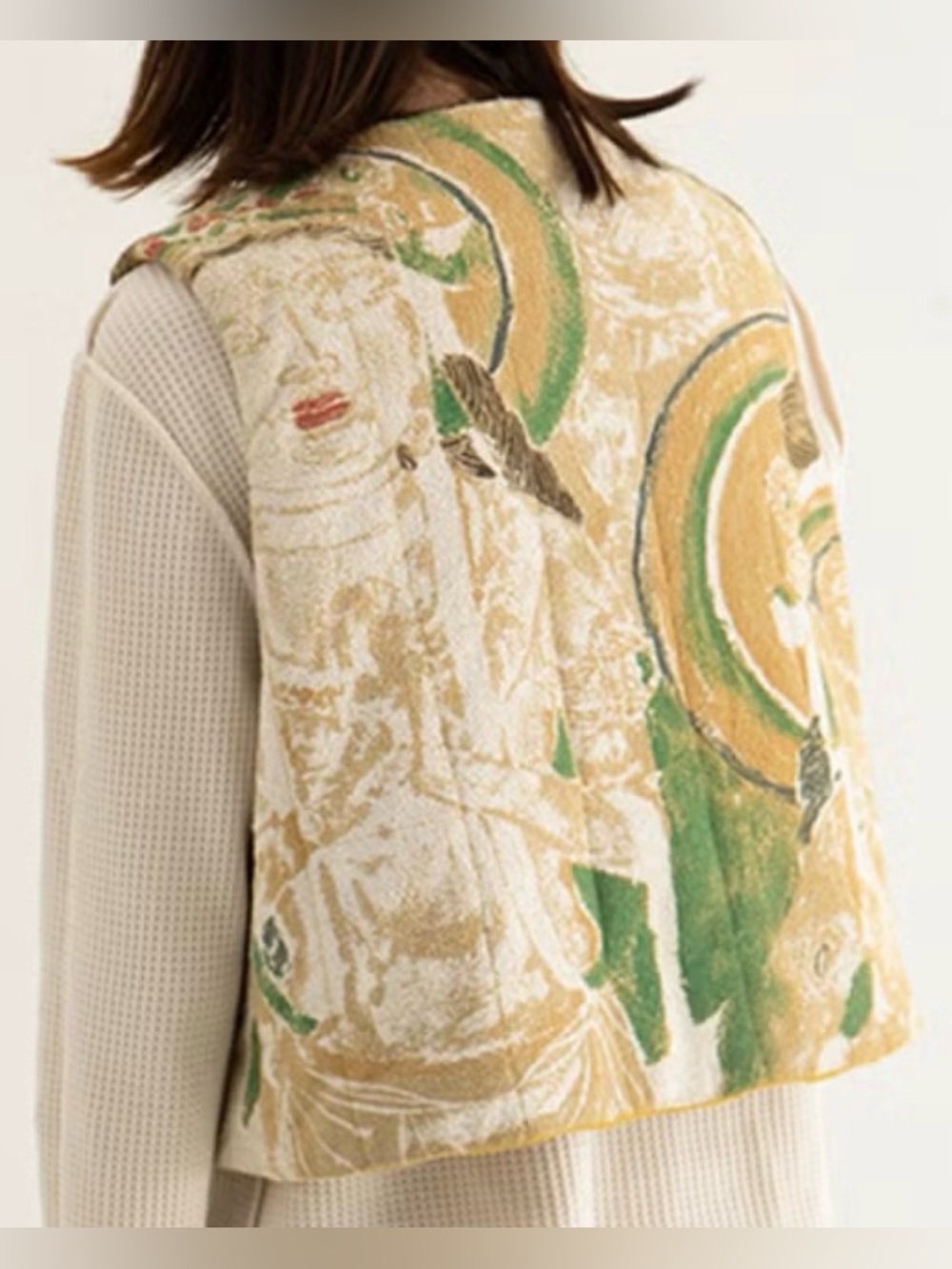CONP Citizen Of No Place Unisex Sz L Mural Painted Waistcoat Vest Art To Wear - Picture 2 of 16